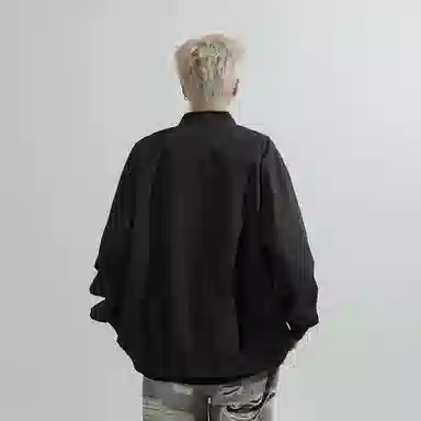 兰缪 美式高街风复古纯色基础款通勤户外休闲宽松夹克外套 男女同款