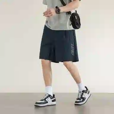 兰缪 日系纯色基础款简约美式复古日常亲肤百搭通勤舒适透气五分休闲短裤 男女同款