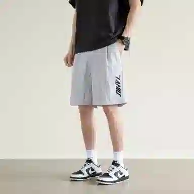 兰缪 日系纯色基础款简约美式复古日常亲肤百搭通勤舒适透气五分休闲短裤 男女同款