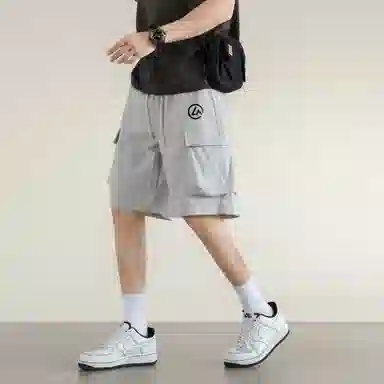 兰缪 纯色基础款运动简约美式复古百搭日常通勤舒适透气五分休闲短裤 男女同款