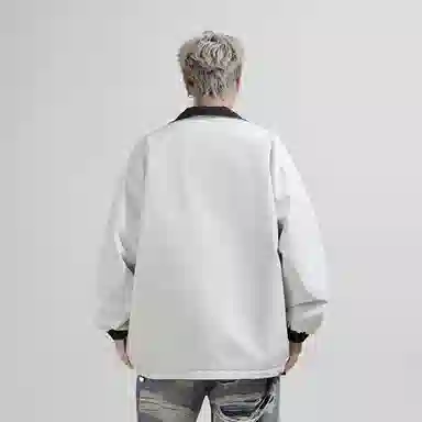 兰缪 美式复古纯色基础款字母防风日常山系通勤户外宽松长袖两面穿夹克外套 男女同款