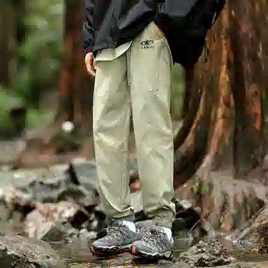 兰缪 基础款纯色宽松系带直筒垂感日常户外运动穿搭休闲裤 男女同款