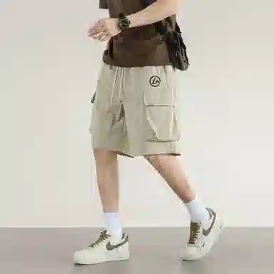 兰缪 纯色基础款运动简约美式复古百搭日常通勤舒适透气五分休闲短裤 男女同款