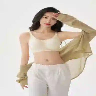 都市丽人 纯色透气聚拢薄款小胸无痕调整型文胸 女款