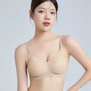 都市丽人 果冻胶聚拢承托内衣固定罩杯交叉美背少女感无痕文胸 女款
