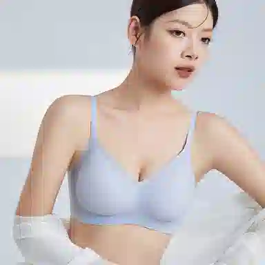 都市丽人 果冻胶聚拢承托内衣固定罩杯交叉美背少女感无痕文胸 女款