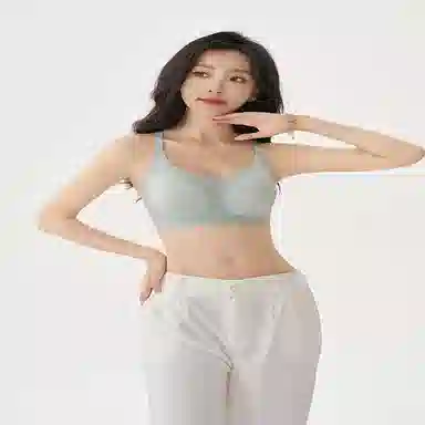 都市丽人 纯色透气聚拢薄款小胸无痕调整型文胸 女款