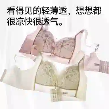 都市丽人 法式蕾丝大胸显小透气蜂巢杯舒适承托果冻条支撑防下垂收副乳轻薄不变形不上窜文胸 女款 礼袋装