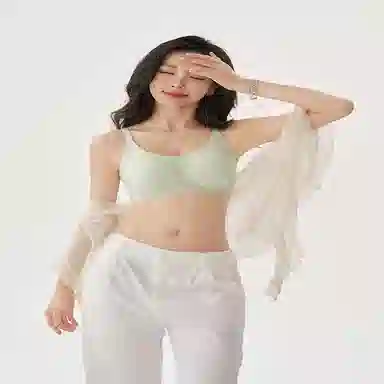 都市丽人 纯色透气聚拢薄款小胸无痕调整型文胸 女款