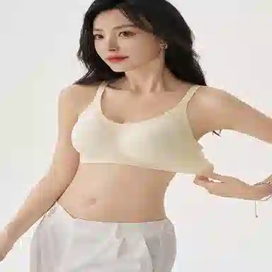 都市丽人 纯色透气聚拢薄款小胸无痕调整型文胸 女款