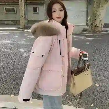 玉儿恋 韩系学院风甜美工装多口袋毛领甜心学院派高级感小众风小个子棉服 女款