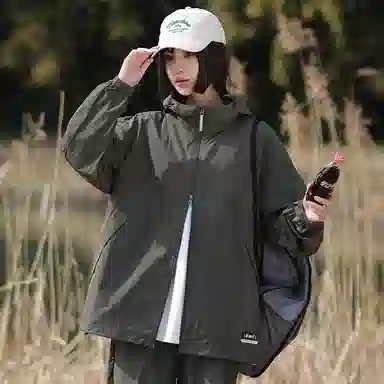 【dme】 美式复古机能风薄款凉感宽松连帽长袖基础款时尚简约百搭休闲 凉感透气速干防晒服 男女同款