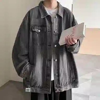 【dme】 时尚简约百搭宽松工装夹克水洗美式复古潮流痞帅牛仔外套 男女同款