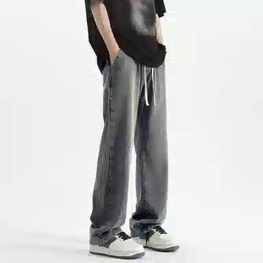 【dme】 美式潮牌显瘦休闲直筒舒适凉感高街宽松阔腿牛仔裤 男女同款