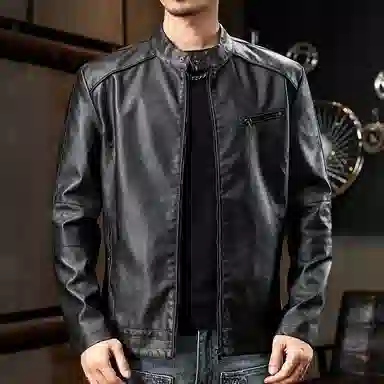 dme Basic Zip Leather Jacket
