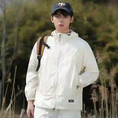 【dme】 美式潮流个性机能风登山跑步健身简约户外纯色凉感连帽轻薄通勤无性别主义外套防晒服 男女同款