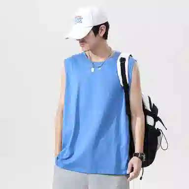 【dme】 日系简约纯棉基础款百搭亲肤柔软透气宽松学生党圆领无袖背心 男女同款