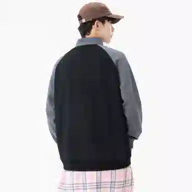 【dme】 美式经典高街校园风纯色半拉链立领套头宽松舒适氛围感学生党无性别主义长袖卫衣 男女同款