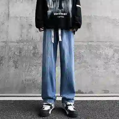 【dme】 美式潮牌中腰显瘦做旧休闲直筒舒适高街宽松牛仔裤 男女同款