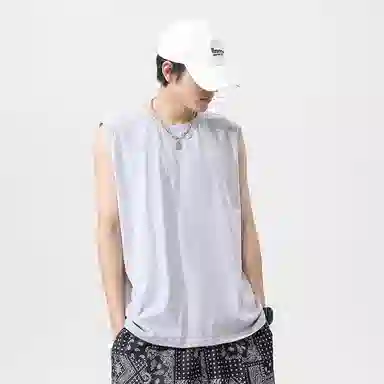 【dme】 日系简约纯棉基础款百搭亲肤柔软透气宽松学生党圆领无袖背心 男女同款