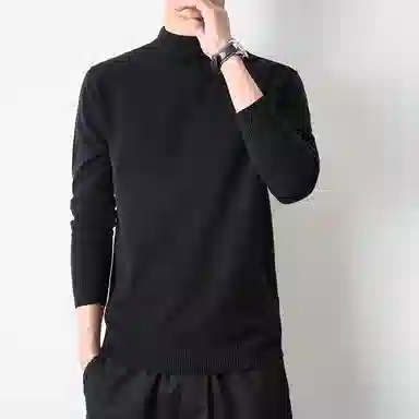 【dme】 基础款时尚百搭针织打底衫纯色高级感宽松半高领毛衣 男款