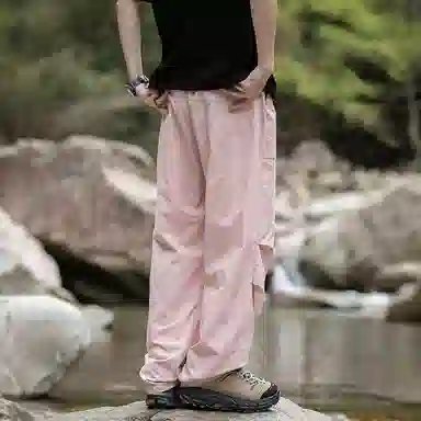 【dme】 美式潮流纯色山系户外休闲舒适耐磨透气百搭宽松中腰时尚直筒工装裤 男女同款