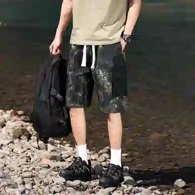 【dme】 美式潮流山系户外迷彩时尚运动宽松百搭五分休闲短裤 男女同款