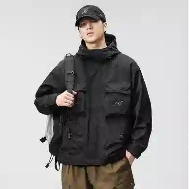 【dme】  美式宽松连帽多口袋户外高街休闲外套  防水防风保暖冲锋衣 男女同款