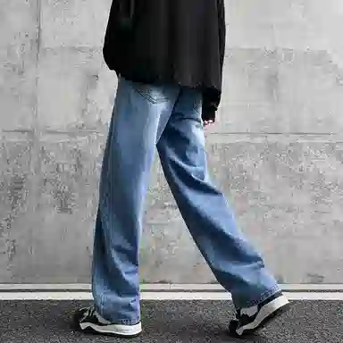 【dme】 美式潮牌中腰显瘦做旧休闲直筒舒适高街宽松牛仔裤 男女同款