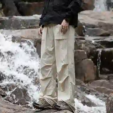 【dme】 美式潮流纯色山系户外休闲舒适耐磨透气百搭宽松中腰时尚直筒工装裤 男女同款