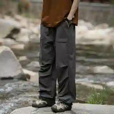 【dme】 美式潮流纯色山系户外休闲舒适耐磨透气百搭宽松中腰时尚直筒工装裤 男女同款