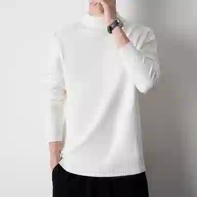 【dme】 基础款时尚百搭针织打底衫纯色高级感宽松半高领毛衣 男款