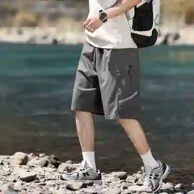 【dme】 纯棉美式潮流大口袋纯色简约运动工装五分裤宽松舒适透气百搭休闲短裤 男女同款