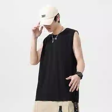 【dme】 日系简约纯棉基础款百搭亲肤柔软透气宽松学生党圆领无袖背心 男女同款