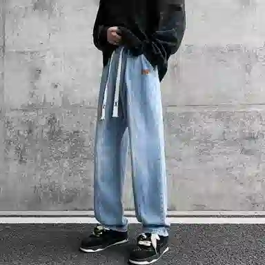 【dme】 美式潮牌中腰显瘦做旧休闲直筒舒适高街宽松牛仔裤 男女同款