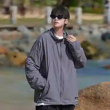 【dme】 美式潮牌超薄款凉感宽松连帽基础款时尚简约百搭休闲防晒服 男女同款