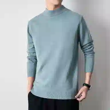 【dme】 基础款时尚百搭针织打底衫纯色高级感宽松半高领毛衣 男款