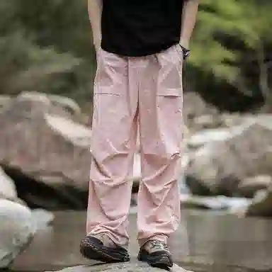 【dme】 美式潮流纯色山系户外休闲舒适耐磨透气百搭宽松中腰时尚直筒工装裤 男女同款