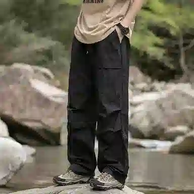 【dme】 美式潮流纯色山系户外休闲舒适耐磨透气百搭宽松中腰时尚直筒工装裤 男女同款