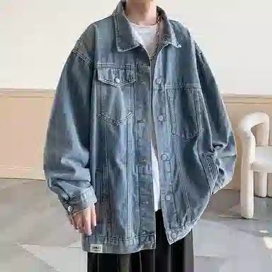 【dme】 时尚简约百搭宽松工装夹克水洗美式复古潮流痞帅牛仔外套 男女同款