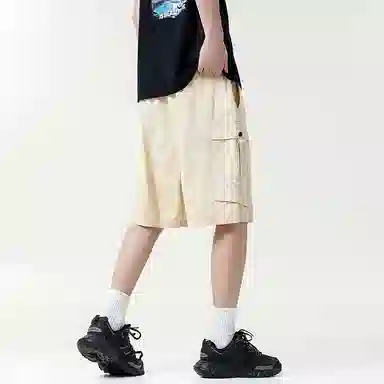 【dme】 纯棉美式潮流大口袋纯色简约运动工装五分裤宽松舒适透气百搭休闲短裤 男女同款