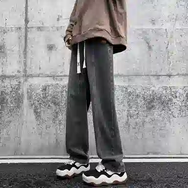 【dme】 美式潮牌中腰显瘦做旧休闲直筒舒适高街宽松牛仔裤 男女同款