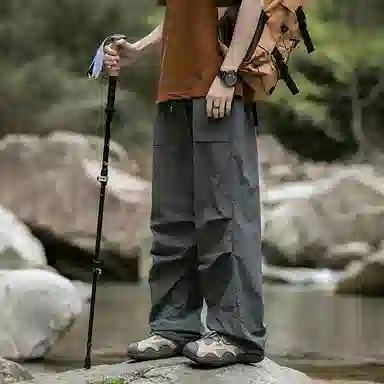 【dme】 美式潮流纯色山系户外休闲舒适耐磨透气百搭宽松中腰时尚直筒工装裤 男女同款