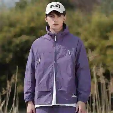 【dme】 美式潮流个性机能风登山跑步健身简约户外纯色凉感连帽轻薄通勤无性别主义外套防晒服 男女同款