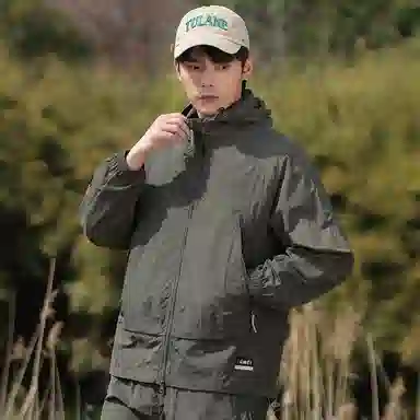 【dme】 美式潮流个性机能风登山跑步健身简约户外纯色凉感连帽轻薄通勤无性别主义外套防晒服 男女同款