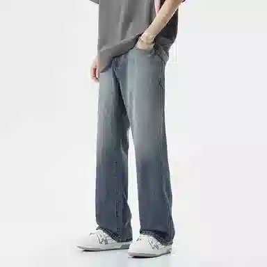 【dme】 美式高街简约设计百搭基础款休闲宽松垂感直筒牛仔裤 男女同款 蓝色