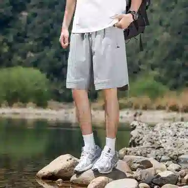 【dme】 美式简约时尚潮流百搭宽松舒适透气纯色五分休闲短裤 男女同款