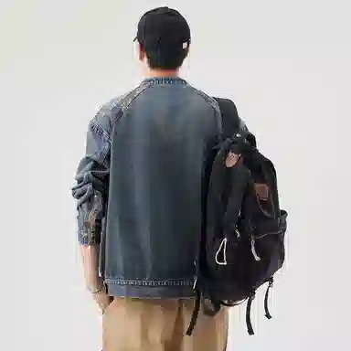 【dme】 美式宽松水洗百搭牛仔外套 男女同款 蓝色