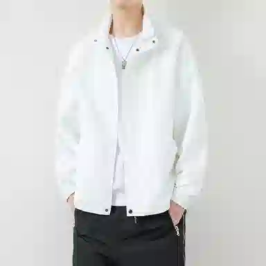 【dme】 美式复古立领纯色宽松百搭防风夹克外套 男女同款