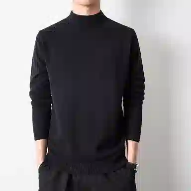 【dme】 基础款时尚百搭针织打底衫纯色高级感宽松半高领毛衣 男款